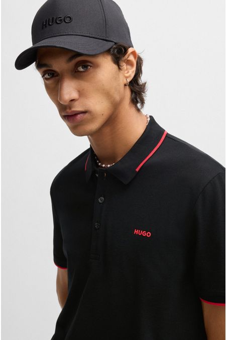 POLO SLIM FIT DE ALGODÓN ELÁSTICO CON LOGO ESTAMPADO HOMBRE