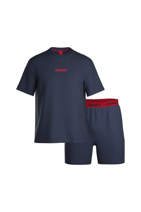 SET DE PIJAMA RELAXED FIT CON POLERA Y SHORTS HOMBRE