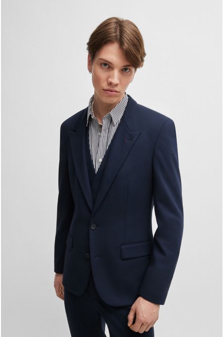 TRAJE CON CHALECO SLIM FIT EN TEJIDO ELÁSTICO HOMBRE