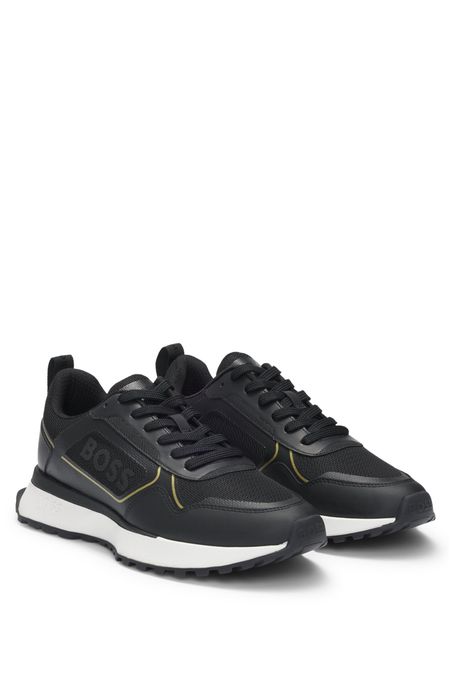 ZAPATILLAS CASUALES DE MEZCLA DE MATERIALES CON GRAN LOGO EN EL PANEL LATERAL HOMBRE