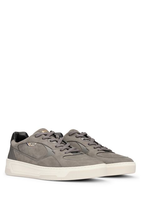 ZAPATILLAS DE MEZCLA DE MATERIALES CON ANTE Y PIEL HOMBRE