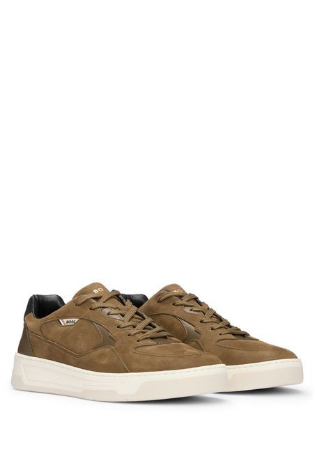 ZAPATILLAS DE MEZCLA DE MATERIALES CON ANTE Y PIEL HOMBRE