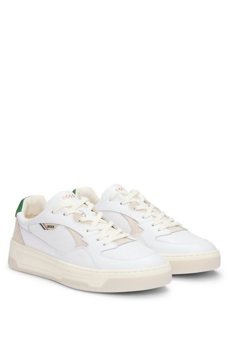 ZAPATILLAS DE PIEL MIXTA CON EMPEINE A CAPAS HOMBRE