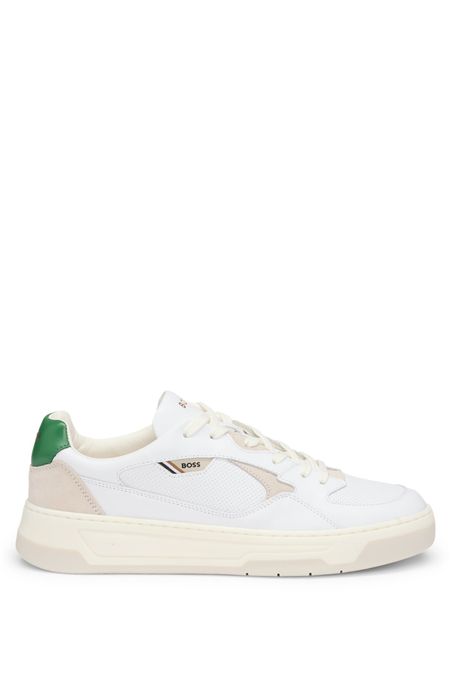 ZAPATILLAS DE PIEL MIXTA CON EMPEINE A CAPAS HOMBRE