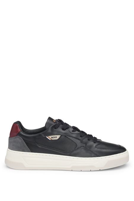 ZAPATILLAS DE PIEL MIXTA CON EMPEINE A CAPAS HOMBRE