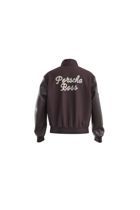 PARKA PORSCHE X BOSSDE MEZCLA DE LANA Y MANGAS DE CUERO HOMBRE