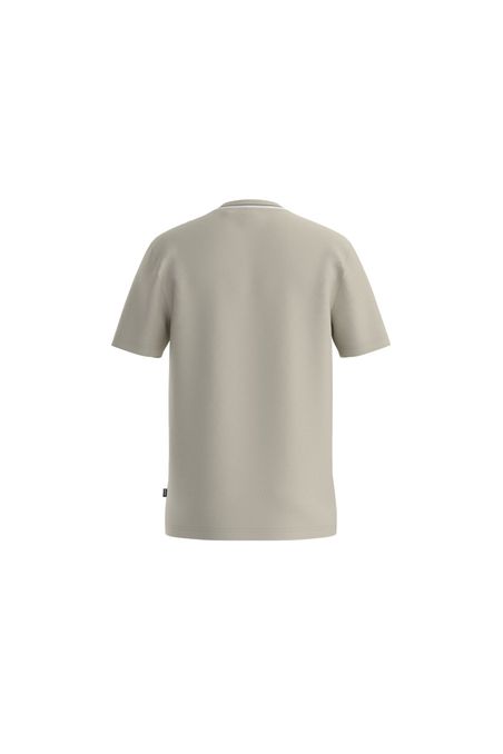 POLERA DE INTERLOCK DE ALGODÓN CON BLOQUES DE COLOR EN EL CUELLO HOMBRE