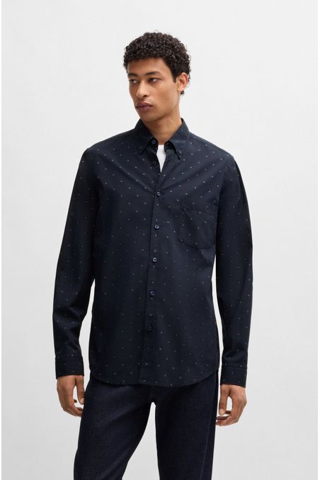 CAMISA REGULAR FIT CON CUELLO ABOTONADO CAMISA REGULAR FIT HOMBRE