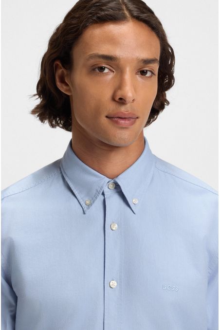 CAMISA REGULAR FIT DE ALGODÓN CON BOTONES EN EL CUELLO CAMISA REGULAR FIT HOMBRE