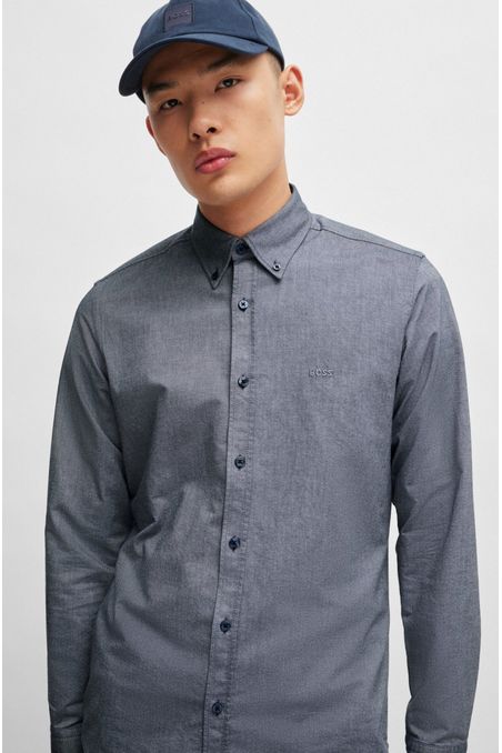 CAMISA REGULAR FIT DE ALGODÓN CON BOTONES EN EL CUELLO CAMISA REGULAR FIT HOMBRE