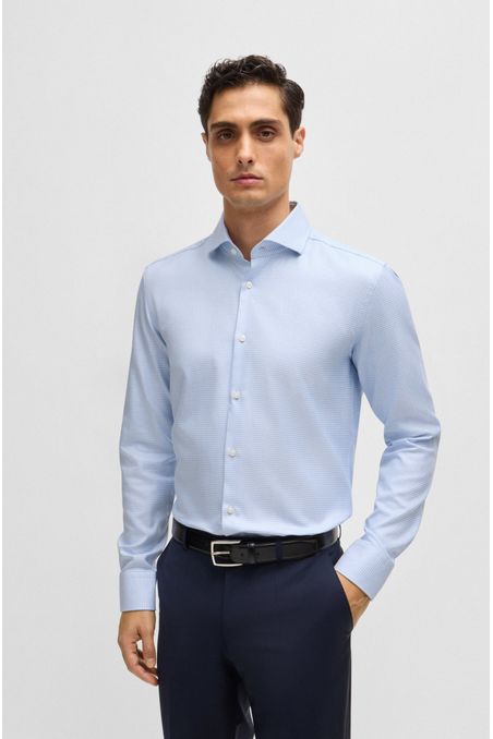 CAMISA SLIM FIT DE ALGODÓN ESTRUCTURADO CAMISA SLIM FIT HOMBRE