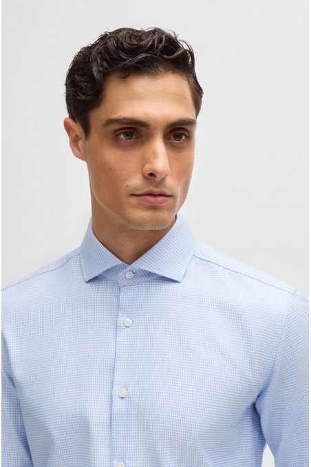 CAMISA SLIM FIT DE ALGODÓN ESTRUCTURADO CAMISA SLIM FIT HOMBRE