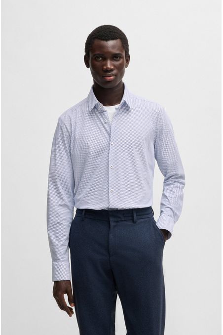 CAMISA SLIM FIT EN PUNTO TÉCNICO ELÁSTICO ESTAMPADO CAMISA SLIM FIT HOMBRE