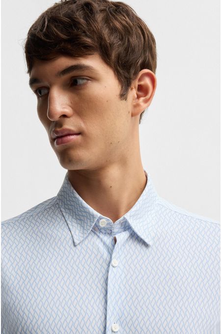 CAMISA SLIM FIT EN PUNTO TÉCNICO ELÁSTICO ESTAMPADO CAMISA SLIM FIT HOMBRE
