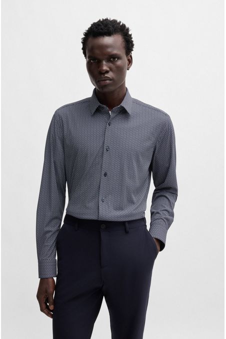 CAMISA SLIM FIT EN PUNTO TÉCNICO ELÁSTICO ESTAMPADO CAMISA SLIM FIT HOMBRE