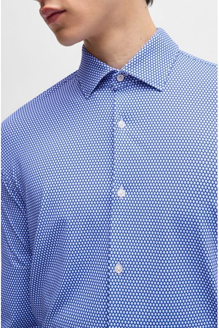CAMISA SLIM FIT ESTAMPADA EN PUNTO TÉCNICO CON ELÁSTICO CAMISA SLIM FIT HOMBRE