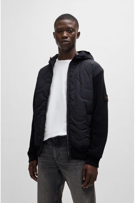 CAZADORA ACOLCHADA RELAXED FIT EN MEZCLA DE MATERIALES CHAMARRA TEJIDA RELAXED FIT HOMBRE