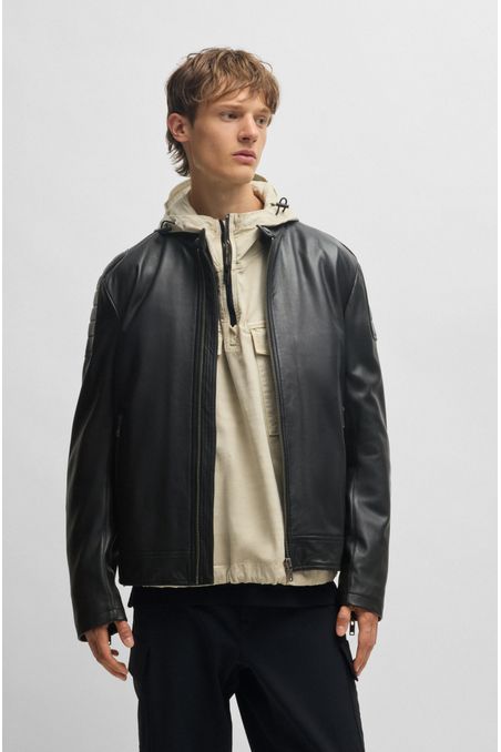 CAZADORA REGULAR FIT EN PIEL DE TACTO SUAVE PIEL REGULAR FIT HOMBRE