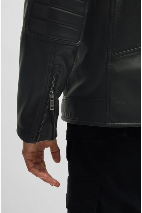 CAZADORA REGULAR FIT EN PIEL DE TACTO SUAVE PIEL REGULAR FIT HOMBRE