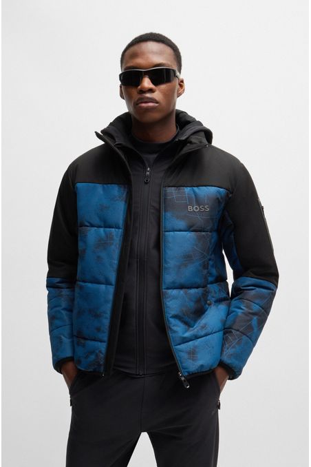 CHAQUETA ACOLCHADA REPELENTE AL AGUA CON LOGO ESTAMPADO CHAMARRA HOMBRE