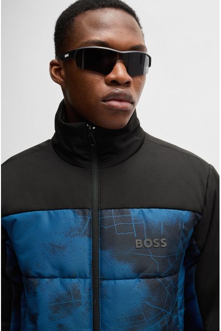 CHAQUETA ACOLCHADA REPELENTE AL AGUA CON LOGO ESTAMPADO CHAMARRA HOMBRE