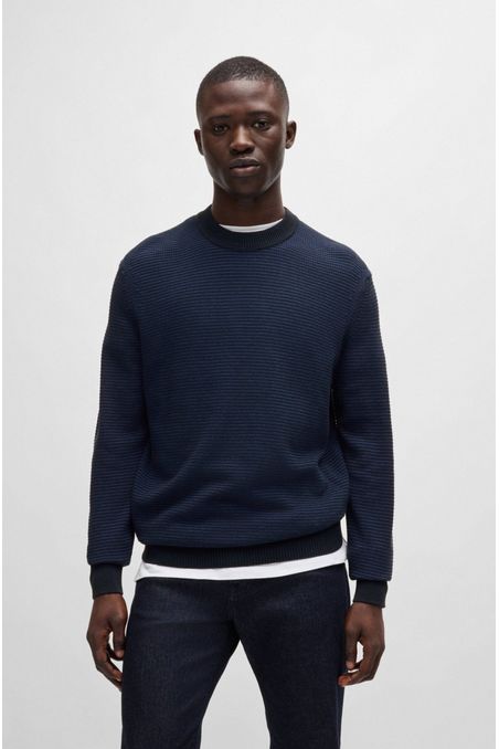 JERSEY REGULAR FIT DE ALGODÓN EN DOS TONOS SUETÉR REGULAR FIT HOMBRE