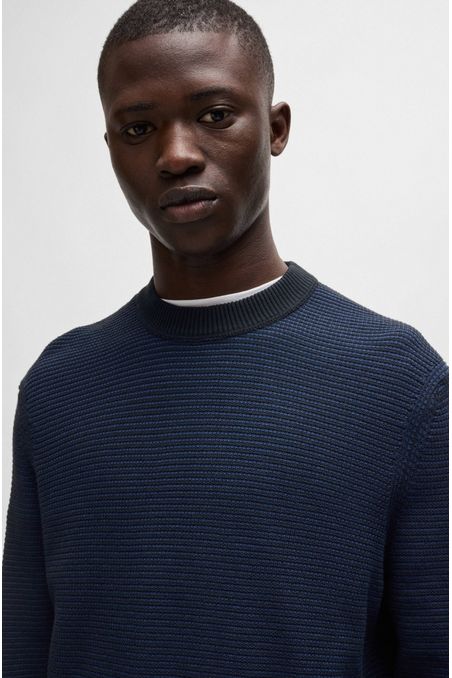 JERSEY REGULAR FIT DE ALGODÓN EN DOS TONOS SUETÉR REGULAR FIT HOMBRE