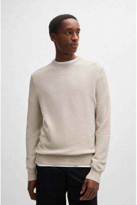 JERSEY REGULAR FIT DE ALGODÓN EN DOS TONOS SUETÉR REGULAR FIT HOMBRE