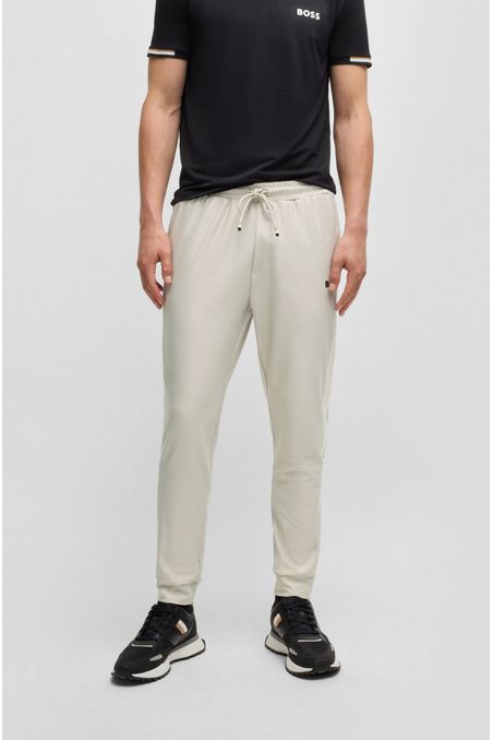 PANTALONES DE CHÁNDAL BOSS X MATTEO BERRETTINI CON CINTA EN CONTRASTE Y DETALLES DE LA MARCA PANTALONES REGULAR FIT HOMBRE