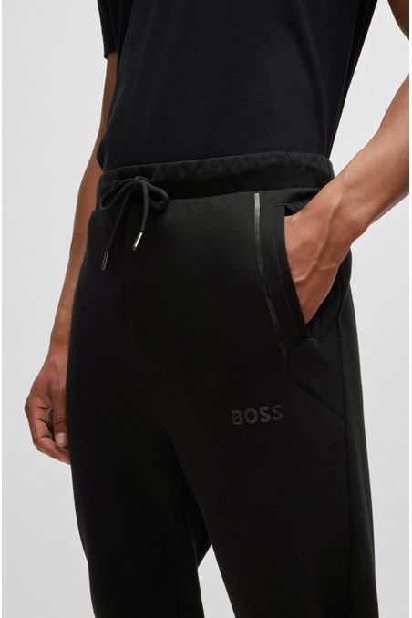 PANTALONES DE CHÁNDAL DE ALGODÓN CON LOGO EN EFECTO ESPEJO PANTALONES REGULAR FIT HOMBRE