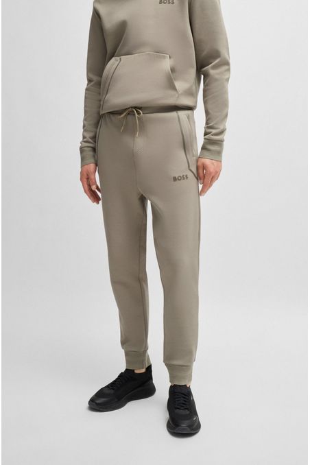 PANTALONES DE CHÁNDAL DE ALGODÓN CON LOGO EN EFECTO ESPEJO PANTALONES REGULAR FIT HOMBRE