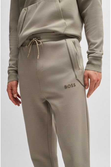 PANTALONES DE CHÁNDAL DE ALGODÓN CON LOGO EN EFECTO ESPEJO PANTALONES REGULAR FIT HOMBRE