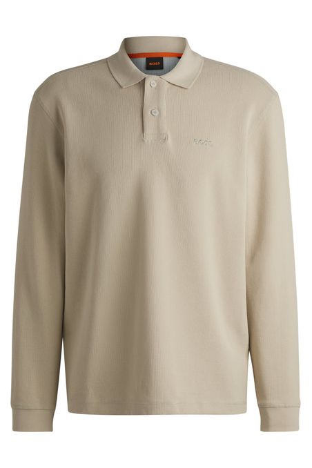 POLO DE ALGODÓN ELÁSTICO CON ESTRUCTURA DE REJILLA POLO REGULAR FIT HOMBRE