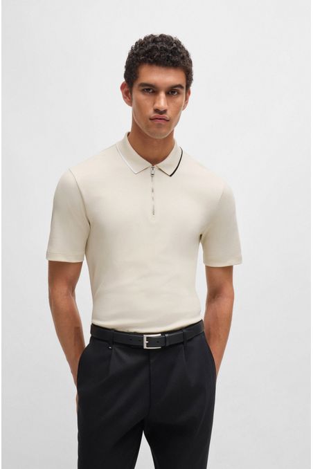 POLO DE ALGODÓN INTERLOCK CON CUELLO CON CREMALLERA POLO REGULAR FIT HOMBRE