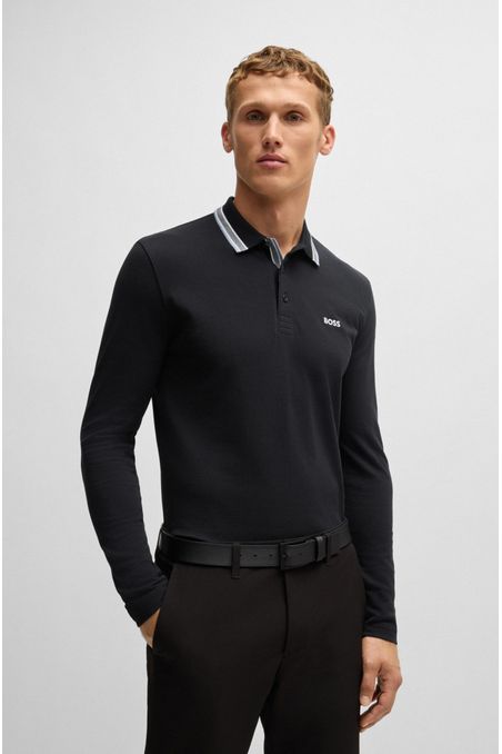 POLO DE PIQUÉ DE ALGODÓN CON LOGO EN CONTRASTE POLO REGULAR FIT HOMBRE
