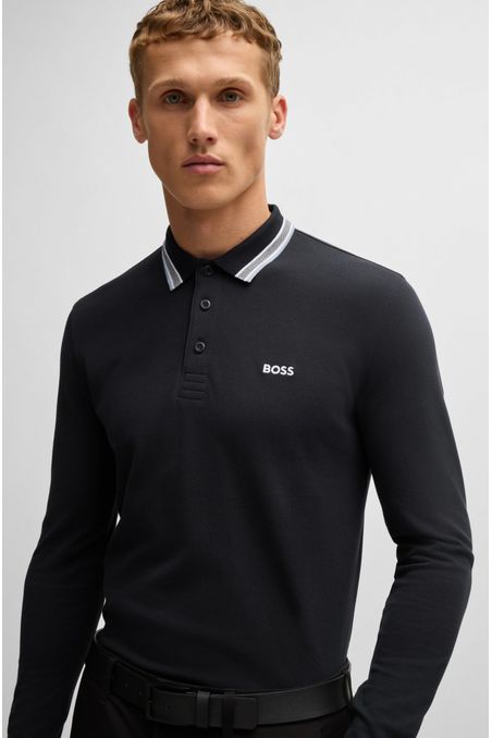 POLO DE PIQUÉ DE ALGODÓN CON LOGO EN CONTRASTE POLO REGULAR FIT HOMBRE