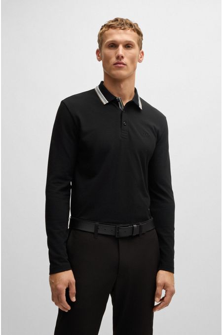 POLO DE PIQUÉ DE ALGODÓN CON LOGO EN CONTRASTE POLO REGULAR FIT HOMBRE