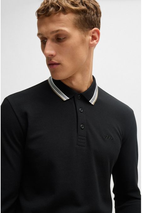 POLO DE PIQUÉ DE ALGODÓN CON LOGO EN CONTRASTE POLO REGULAR FIT HOMBRE
