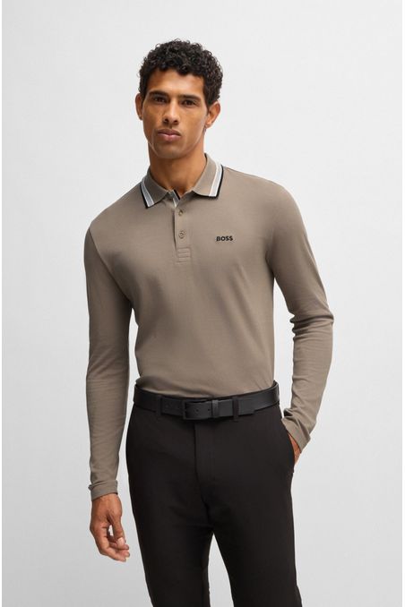 POLO DE PIQUÉ DE ALGODÓN CON LOGO EN CONTRASTE POLO REGULAR FIT HOMBRE
