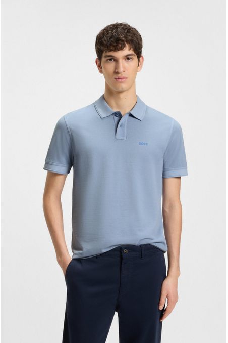 POLO DE PIQUÉ DE ALGODÓN CON LOGO ESTAMPADO POLO REGULAR FIT HOMBRE