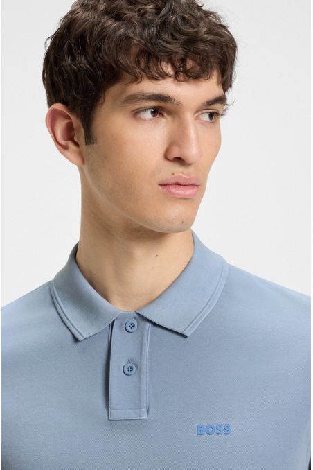 POLO DE PIQUÉ DE ALGODÓN CON LOGO ESTAMPADO POLO REGULAR FIT HOMBRE