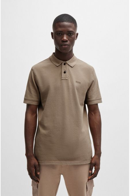 POLO DE PIQUÉ DE ALGODÓN CON LOGO ESTAMPADO POLO REGULAR FIT HOMBRE