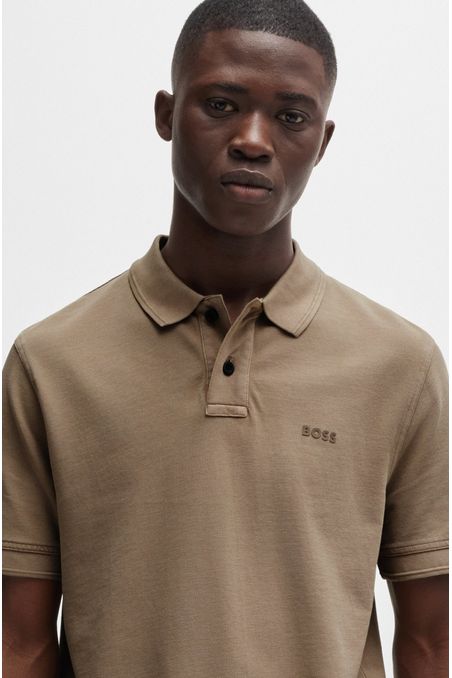 POLO DE PIQUÉ DE ALGODÓN CON LOGO ESTAMPADO POLO REGULAR FIT HOMBRE
