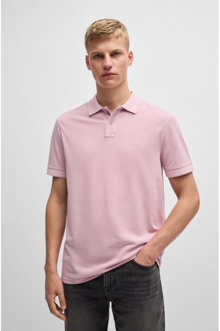 POLO DE PIQUÉ DE ALGODÓN CON LOGO ESTAMPADO POLO REGULAR FIT HOMBRE