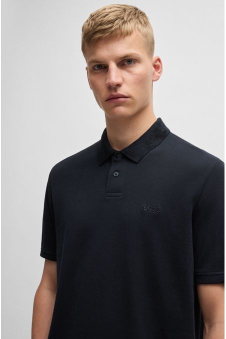 POLO DE PIQUÉ DE ALGODÓN CON RIBETES ESTAMPADOS DE CAMUFLAJE POLO REGULAR FIT HOMBRE