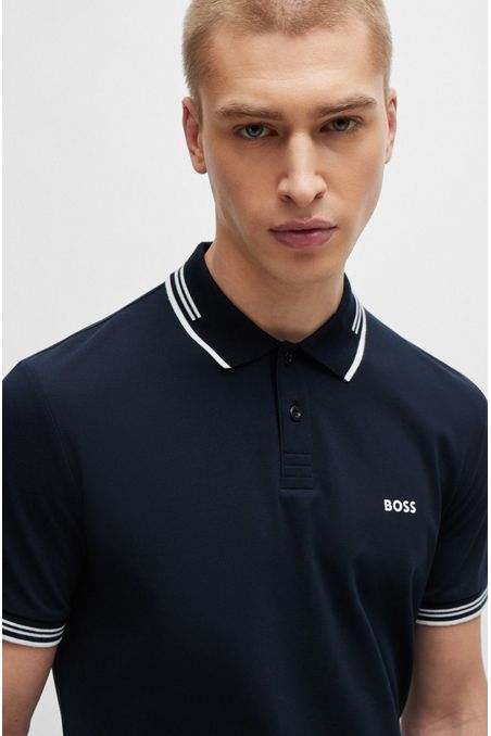 POLO SLIM FIT DE ALGODÓN ELÁSTICO CON DETALLES DE LA MARCA POLO SLIM FIT HOMBRE