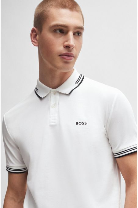 POLO SLIM FIT DE ALGODÓN ELÁSTICO CON DETALLES DE LA MARCA POLO SLIM FIT HOMBRE