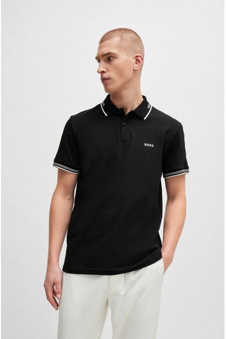 POLO SLIM FIT DE ALGODÓN ELÁSTICO CON DETALLES DE LA MARCA POLO SLIM FIT HOMBRE