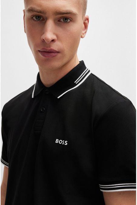 POLO SLIM FIT DE ALGODÓN ELÁSTICO CON DETALLES DE LA MARCA POLO SLIM FIT HOMBRE