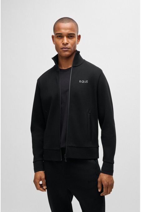SUDADERA DE ALGODÓN CON CUELLO Y PUÑOS EN JACQUARD SUDADERA REGULAR FIT HOMBRE